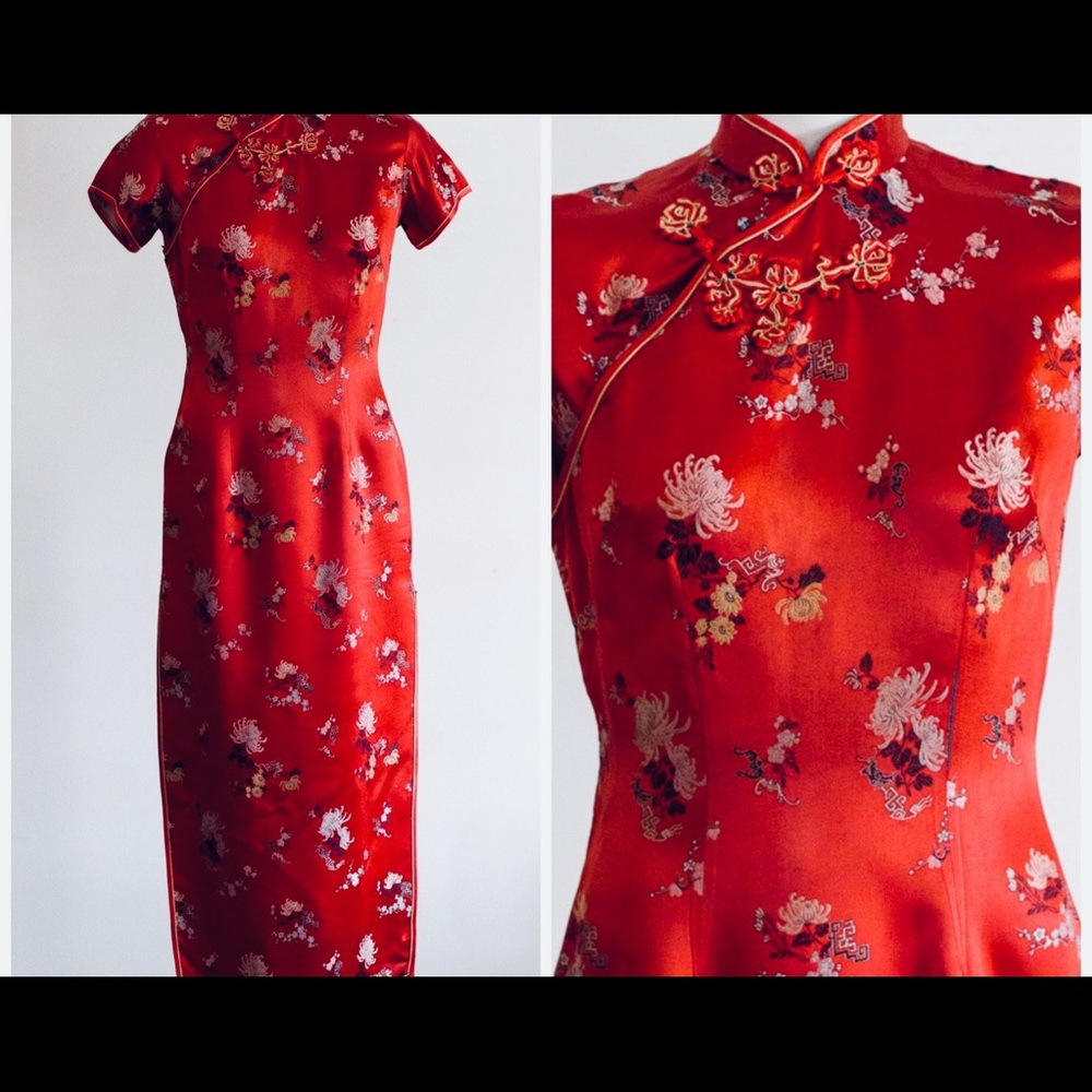Red Peony Brand Cheongsam Dress